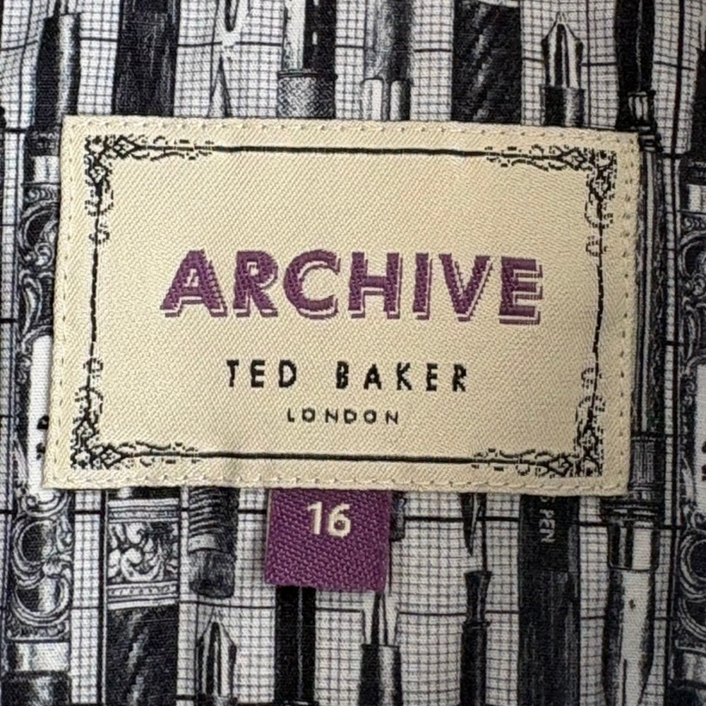 Ted Baker Archive Dress Shirt Men 16 Blue Stripe French Cuff Excellent Condition - Picture 5 of 16
